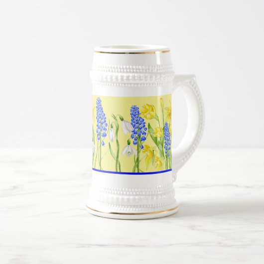 Aardse lente op een stein (M, D, S) Bierpul (Voorkant rechts)