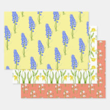 Aardse lente op inpakpapierbladen (M, D, S)