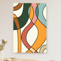 Aardse Mid Century Moderne Abstracte Kunst