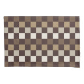 Aardse mineralen schaakbordpatroon kussensloop (Voorkant-Links)