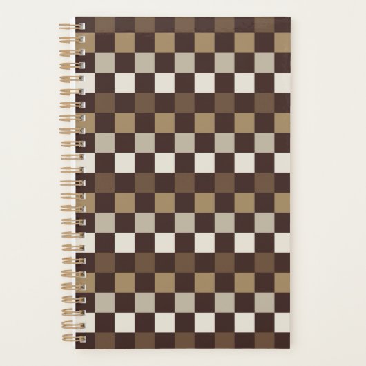 Aardse mineralen schaakbordpatroon planner (Voorkant)