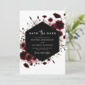 Aardse minimale Bourgondische bruiloft Save The Date (Staand voorkant)