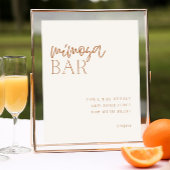 Aardse minimale Mimosa bar teken Poster