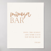 Aardse minimale Mimosa bar teken Poster (Voorkant)