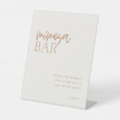 Aardse minimale Mimosa bar teken Reclamebord Met Voetstuk (Voorkant)