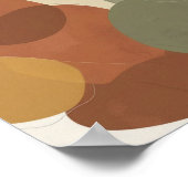 Aardse minimalistische Abstracte kunst Poster (Hoek)