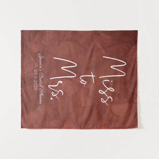 Aardse Miss to Mrs. Aangepaste Boho Bruids- Wandkleed (Voorkant (horizontaal))