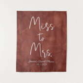 Aardse Miss to Mrs. Aangepaste Boho Bruiloft Wandkleed (Voorkant)