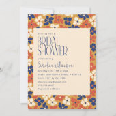 Aardse Modern Blauw Geel Rood Bloemen Vrijgezellen Kaart (Voorkant)