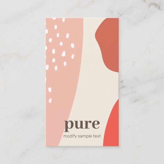 Aardse moderne Abstracte verfkunstvormen Visitekaartje (Voorkant)