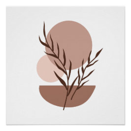 Aardse Moderne Botanische Boho Poster