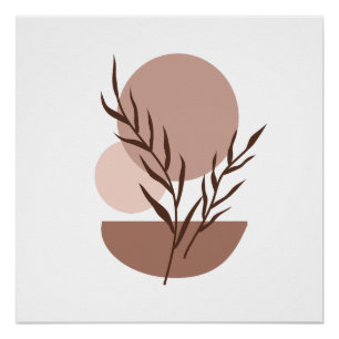 Aardse Moderne Botanische Boho Poster