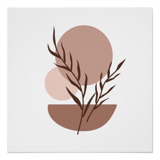 Aardse Moderne Botanische Boho Poster (Voorkant)
