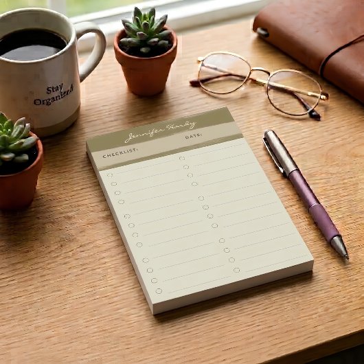 Aardse moderne takenlijst post-it® notes