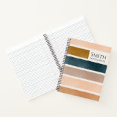 Aardse moderne Waterverf strepen gepersonaliseerd Notitieboek (Binnen)