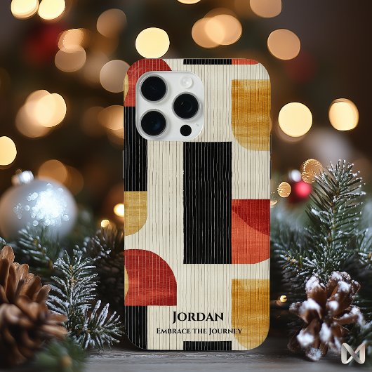 Aardse modernistische geometrische ontwerp, tijdlo Case-Mate iPhone case