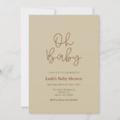 Aardse Moody Meisjes Baby shower Invitation Kaart (Voorkant)