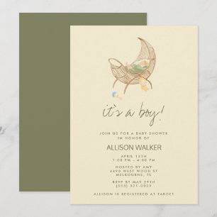 Aardse Neutrale Baby Shower Kaart