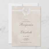 Aardse neutrale  elegante witte boog Bruiloft Kaart (Voorkant)