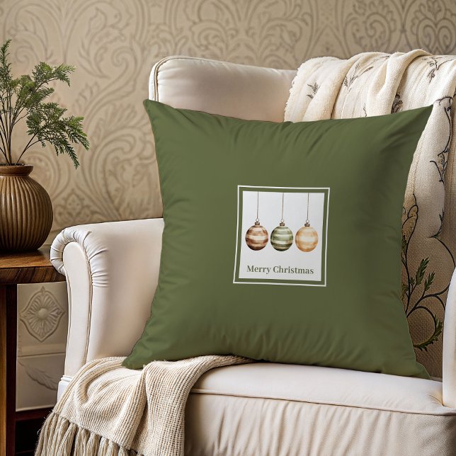 Aardse Neutrale Kerstkussen Cadeau voor Ouders Kussen (Earthy Neutral Christmas Pillow Gift for Parents)