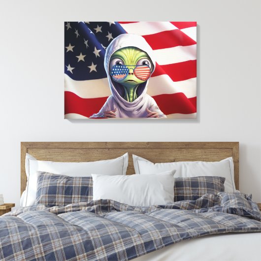 Aardse Nieuwste Burger Canvas Afdruk (Insitu (Slaapkamer))