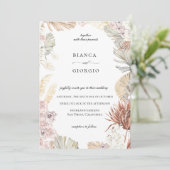 Aardse Oerwoud Foliage Lijst bruiloft uitnodiging (Staand voorkant)