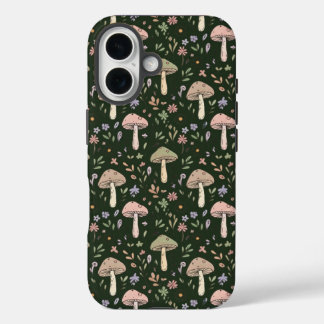 Aardse Olijfgroene Schimmel Naadloos Patroon Boho iPhone 16 Hoesje