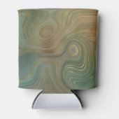 Aardse olijfstrata | Groene en Gouden Inkt Agaat Blikjeskoeler (Voorkant)