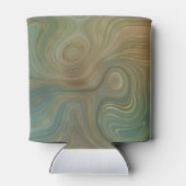 Aardse olijfstrata | Groene en Gouden Inkt Agaat Blikjeskoeler (Achterkant)