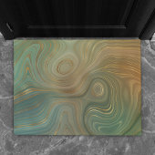 Aardse olijfstrata | Groene en Gouden Inkt Agaat Deurmat