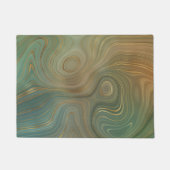 Aardse olijfstrata | Groene en Gouden Inkt Agaat Deurmat (Voorkant)
