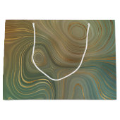 Aardse olijfstrata | Groene en Gouden Inkt Agaat Groot Cadeauzakje (Voorkant)