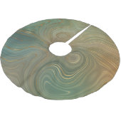 Aardse olijfstrata | Groene en Gouden Inkt Agaat Kerstboom Rok (Gekanteld)