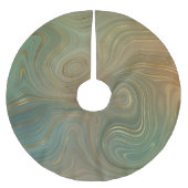 Aardse olijfstrata | Groene en Gouden Inkt Agaat Kerstboom Rok (Voorkant)