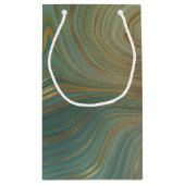 Aardse olijfstrata | Groene en Gouden Inkt Agaat Klein Cadeauzakje (Achterkant)