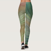 Aardse olijfstrata | Groene en Gouden Inkt Agaat Leggings (Achterkant)