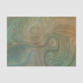 Aardse olijfstrata | Groene en Gouden Inkt Agaat Tissuepapier (Voorkant)