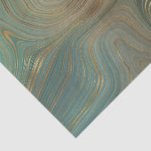 Aardse olijfstrata | Groene en Gouden Inkt Agaat Tissuepapier (Detail)