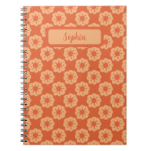 Aardse Oranje Met de Hand Getekend Bloempatroon