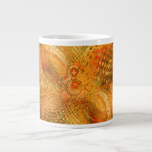 Aardse oranje tonen paisley grote koffiekop