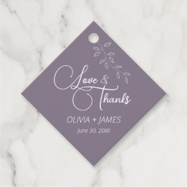 Aardse Paarse & Botanische Diamant Favor Tag Bedankjes Labels