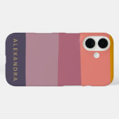 Aardse Paarse Strepen Gepersonaliseerde Naam Moder Case-Mate iPhone Case (Achterkant (horizontaal))