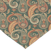 Aardse Paisley Boho Donkergroen Bruin Kopersalie Lange Tafelloper (Hoek)