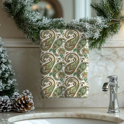 Aardse Paisley Handdoek Boho Cadeau voor Grootoude