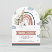 Aardse Pampas Boho Rainbow Arch Baby shower Kaart (Staand voorkant)