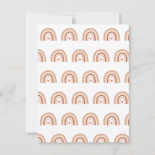 Aardse pastel Boho regenboog gepersonaliseerde bri Notitiekaartje (Achterkant)