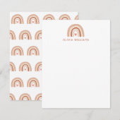 Aardse pastel Boho regenboog gepersonaliseerde bri Notitiekaartje (Voorkant / Achterkant)