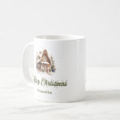 Aardse Pastel Kerstmuts Persoonlijke Naam Koffiemok (Voorkant links)