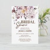 Aardse pastelbruine bloemen vrijgezellenfeest kaart (Staand voorkant)