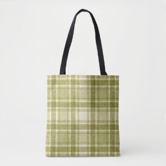 Aardse Plaid | Salie & Crème Tote Bag